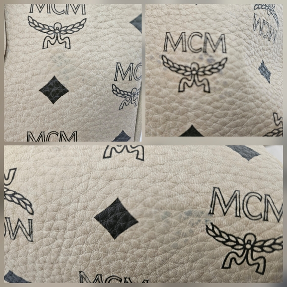 MCM Cream Handbag With Long Handle Satchel AUTHENTIC - Picture 16 of 16